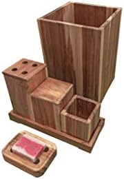 EcoDecors 29 Inch Bathtub Caddy Tray and Eleganto 8 Piece Bathroom Amenities Set - Image 5
