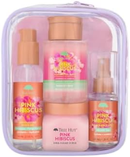 Tree Hut Pink Hibiscus Everything Shower Gift Set, 4 Piece Kit, Travel Size by TreeHut
