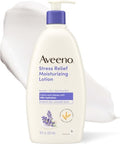 Aveeno Stress Relief Moisturizing Body Lotion, Lavender Scent with Prebiotic Oat for Sensitive Skin, Lightly Scented Lotion with 48-Hour Hydration, Fast Absorbing, Non-Greasy, 18 Fl Oz by Aveeno