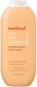 Method Body Wash, Energy Boost, 18 Fl Oz (Pack of 12) by method