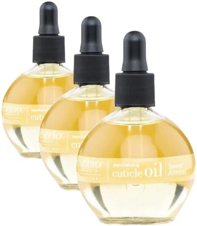Cuccio Naturale Sweet Almond Revitalizing Cuticle Oil, Lightweight Fast-Absorbing Hydrating Nail & Cuticle Conditioner, Cold-Pressed Oils + Vitamin E, 2.30 Fl Oz (Pack of 3) by Cuccio