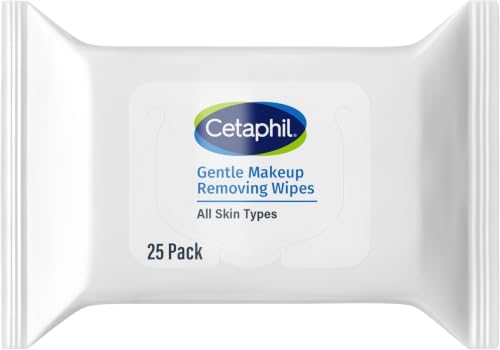 Cetaphil Gentle Makeup Removing Face Wipes,Daily Cleansing Facial Towelettes Gently Remove Makeup,Fragrance and Alcohol Free,25 Count (Pack of 12) by Cetaphil