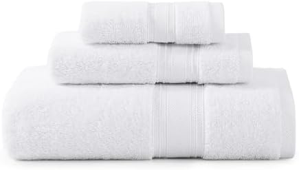 LANE LINEN Bath Towel Set 100% Cotton 3 Piece Soft Absorbent - White by LaneLinen
