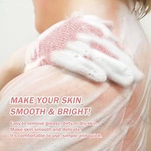 MIG4U Shower Exfoliating Scrub Gloves, Bathing Gloves Body Wash Dead Skin Removal Deep Cleansing Sponge Loofah for Women Men