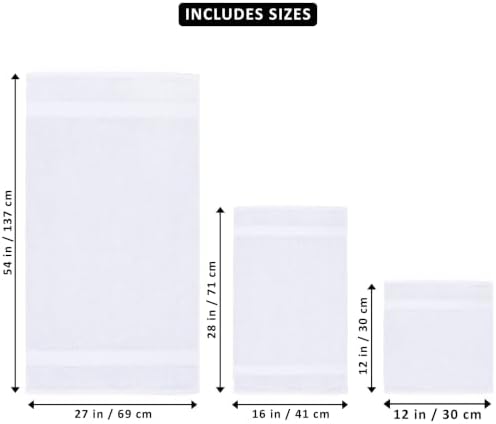 Utopia Towels 8 Piece Majestic Plush Luxury Towel Set, Cotton, White - Image 2