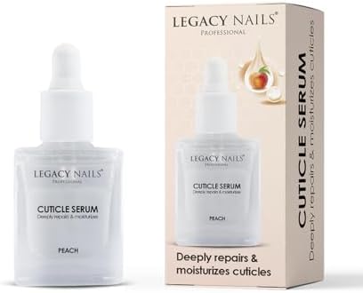 LEGACY NAILS Professional CUTICLE SERUM 15 ml - Hydrating Nail & Cuticle Oil | Strengthens & Softens| Professional Nail Care Treatment for Manicure & Pedicure (PEACH) by LegacyNailsProfessional