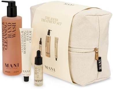 MANI Hand Treatment Set - Moisturizing Hand Soap, Nail and Cuticle Oil, Hydrating Lotion - With Jojoba Oil, Vitamin E, Hypoallergenic Fragrance - 3 pc by ManiBodycare