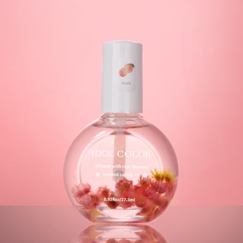 Flowery Scented Cuticle Oil, Infused with Real Flowers, Cuticle Revitalize Oil, Cuticle Remover - Cuticle Softener (0.92 fl.oz, PEACH) by Unknown
