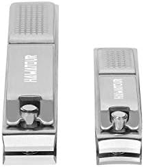 HAWATOUR Nail Clippers Set with Visibly Tin Case, Silver - Image 6