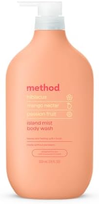 Method Body Wash, Island Mist-Leaves Skin Feeling Soft & Moisturized, Made Without Parabens, Notes of Hibiscus, Mango Nectar & Passion Fruit, 28 fl oz by method