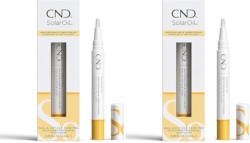 CND SolarOil Cuticle Oil,Natural Blend Of Jojoba,Vitamin E,Rice Bran and Sweet Almond Oils,Moisturizes and Conditions Skin,0.08 oz,(Pack of 2) by CND