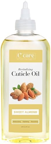 C CARE Sweet Almond Cuticle Oil For Nails - Repairs Cuticles Overnoght - Moisturizes and Strengthens Nails and Cuticles - 8oz by CCARE