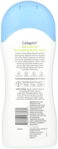 Cetaphil Ultra Gentle Body Wash, Refreshing Scent, 16.9 Ounce (Pack of 3) - Image 2