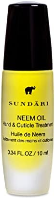 SUNDARI Neem Hand & Cuticle Treatment Oil – 0.34 Fl Oz, Roller for Dry Hands, Nails and Cuticles, Hydrating, Non-Greasy, Pure Plant & Herbal Extracts, Mess-Free Application, Deep Nourishment by SUND%C3%83RI