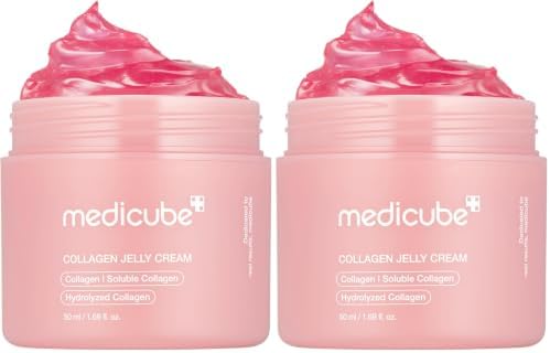 medicube Collagen Jelly Cream- Niacinamide & Freeze-Dried Hydrolyzed Collagen - Boosts skin's barrier hydration and gives 24h Glow & Lifted Look - Korean skincare (1.69 Fl Oz (Pack of 2)) by medicube
