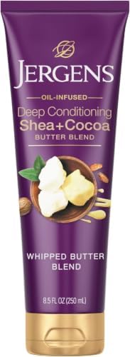 Jergens Shea and Cocoa Whipped Body Butter Lotion, Tone Enriching Hand And Body Lotion for Dry Skin, with Vitamins B3 & E, 8.5 Oz (Pack of 5) by Jergens