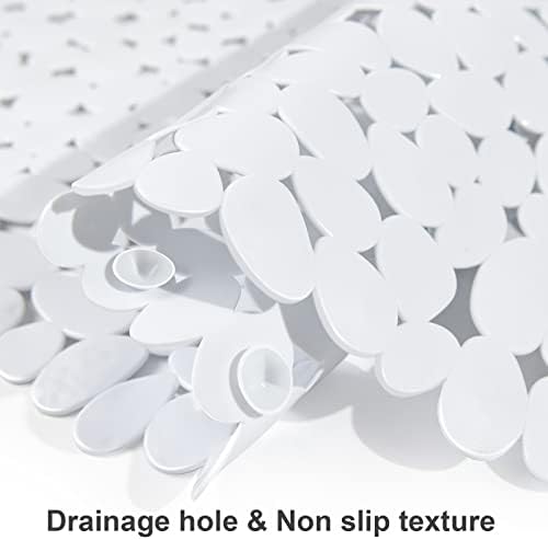 Pebble Shower Mat for Bathtub Non Slip Mat 35"X16" with Suction Cups,White - Image 5