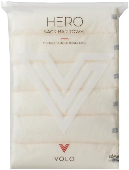 VOLO Back Bar Hair Towel, 6 Pack, Quick Dry Salon Towels for Hair Care, Hair Stylists, Spa, Home, Ultra Soft & Super Absorbent Nanoweave Hair Towel Wrap for Women, Small, 28" x 16" (Salt White)