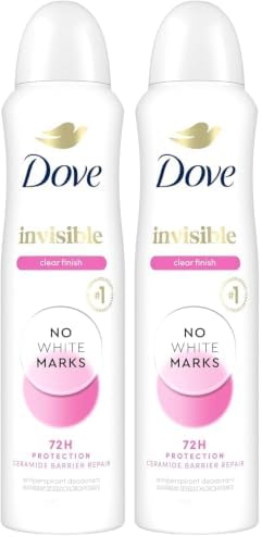Dove Advanced Care Antiperspirant Deodorant Spray Clear Finish Invisible antiperspirant deodorant tested on 100 colors 72-hour odor and sweat protection with Pro-Ceramide technology 3.8 oz (Pack of 2) by Dove