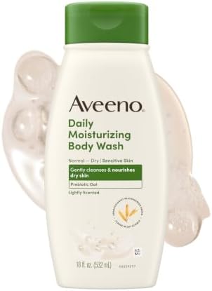 Aveeno Daily Moisturizing Body Wash for Normal to Dry Skin, Sensitive Skin Formula with Prebiotic Oat, Gently Cleanses & Nourishes Dry Skin, Lightly Scented Body Wash for Women and Men, 18 Fl Oz by Unknown