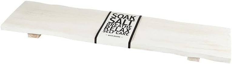 Bella Sleep + Spa Bathtub Tray Paulownia Wood Bath Board, 32-Inches, White - Image 2