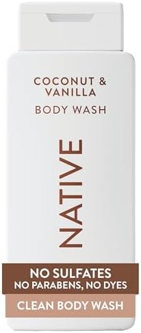Native Clean Body Wash, Gentle & pH-balanced for Sensitive Skin, 24-Hr Freshness for Women & Men, Vegan & Cruelty-Free, Free of Sulfates, Parabens & Phthalates, Coconut & Vanilla, 18fl oz by Unknown