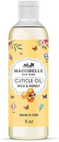 Cuticle Oil Refill Size for Dry Cracked Cuticles (Milk and Honey 8oz) by Maccibelle
