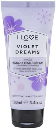 I LOVE Violet Dreams Scented Hand and Nail Cream - Hand Cream for Dry Hands - Vitamin E, Coconut Oil, and Shea Butter - Silicone Free - 3.4 oz by ILove