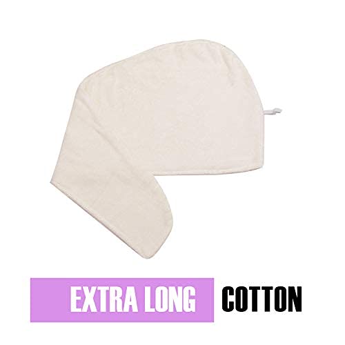 Huge Cotton Hair Towel Wrap for Women (Coral White)