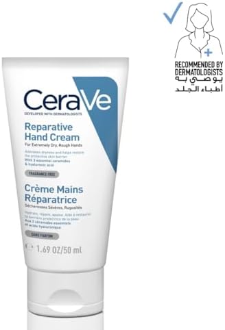 CeraVe Therapeutic Hand Cream for Dry Cracked Hands With Hyaluronic Acid and Niacinamide,Fragrance Free 3 Ounce,(Pack of 2) - Image 2