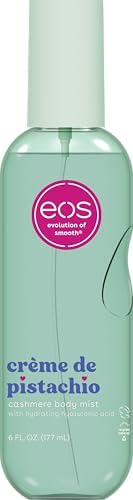 eos Cashmere Body Mist, Crème de Pistachio, body spray for women, hair mist, moisturizing, hyaluronic acid, glycerin, vegan, cruelty-free, 6 fl oz by eosproducts