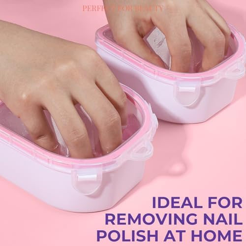 Teenitor 10Pcs Soak Off Bowl Nail Soaking Bowl Kit 2 Nail Soaking Bowl Acetone Proof Soak Off Gel Polish Remover Bowl, Manicure Bowl Cuticle Peeler Scraper Cuticle Oil Nail File Buffer Brush - Image 6