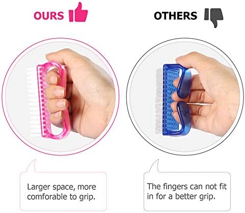 Larbois Handle Grip Nail Brush, Hand Fingernail Brush Cleaner Scrubbing Kit Pedicure for Toes and Nails Men Women (4 Pack) (Color-2) - Image 3