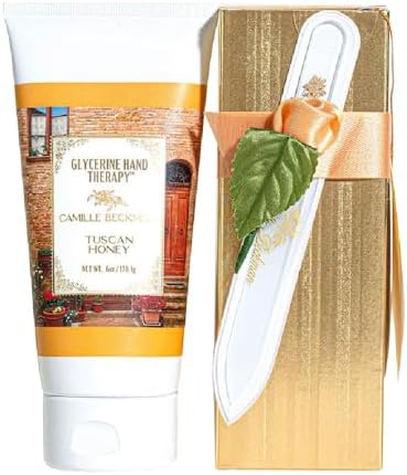 Camille Beckman Manicure Gift Set, Tuscan Honey Hand Therapy & Nail File by CamilleBeckman