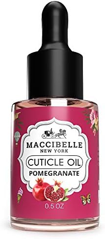 Cuticle Oil 0.5 oz for Dry Cracked Cuticles (Pomegranate) by Maccibelle