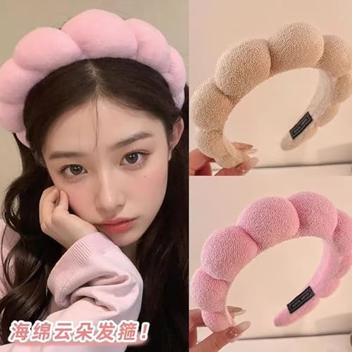 Spa Headband Set Washing and makeup sponge hair hoop suit bath towel cloth for cleaning the face or bath beam. (Black, Average code) - Image 7
