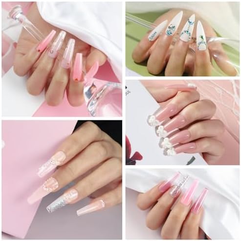 COSCELIA Acrylic Nail Kit for Beginners with Drill, 3pcs Acrylic Powders (Clear, Pink, White), Professional Nail Kit with Accessories for Salon & DIY at Home - Image 2