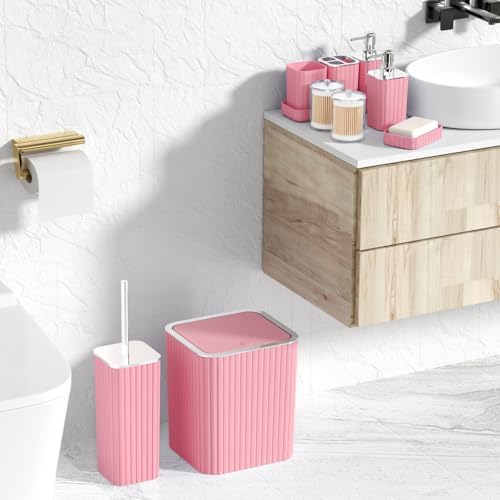XLHOMO Bathroom Set - 10PC Gorgeous Pink Bathroom Accessories Set - Image 5