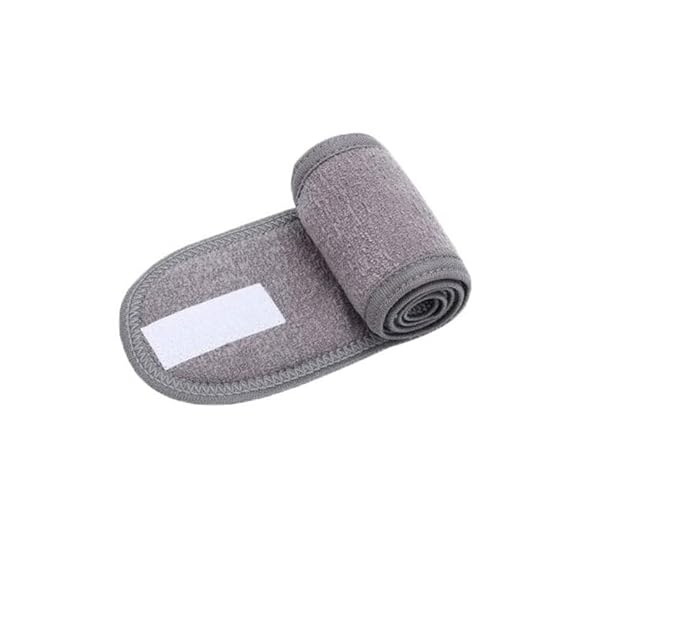 SQULIGT 1 Pack Spa Headband, Grey Cotton Non-slip Stretchable Washable Makeup Headband