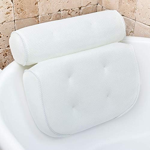 Bathtub Pillow for Neck and Shoulder - Spa Bath Pillows for Tub Neck and Back Support - Perfect Bath Accessories for Women - Relaxing Luxe Bath - Ideal Bath Gift Set for Women - Home Spa Products by Monsuri