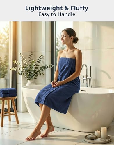 LANE LINEN Towel Set 12 Piece Soft Absorbent Quick Dry 100% Cotton - Navy - Image 2