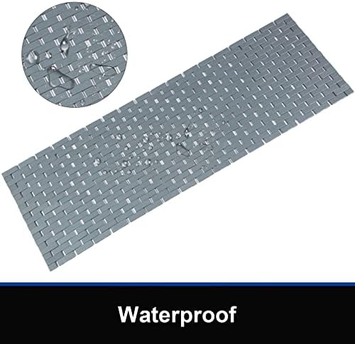 Bambo Bath Mat Bathroom Runner Long Large Rugs Floor Wood Shower Bathtub Waterproof Non Slip Accessories 16x48 Inch Easy to Clean, Grey,1 pc - Image 2