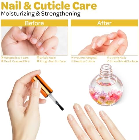 JIASHENG Cuticle Oil, Peach Cuticle Nail Oil Infused with Real Flowers 15ml - Image 6