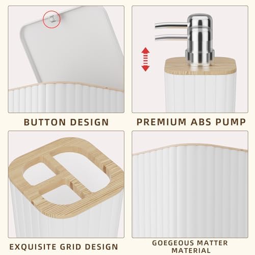 XLHOMO Bathroom Accessories Set - 10PC Elegant White Bathroom Set - Image 7