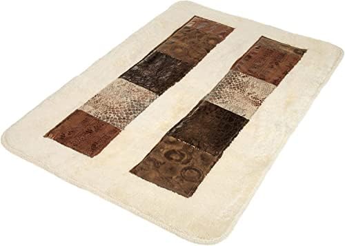 Zahari Home Zambia Animal Print Bathroom Rug Classic Luxury Bath Rug Contemporary Decor Beautiful Shower Mat Unique Design Stylish Western Country 21" x 34" Acrylic by ZahariHome