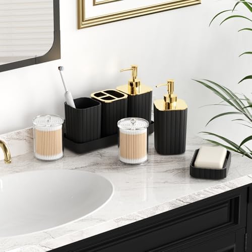XLHOMO Bathroom Accessories Set - 10PC Gorgeous Black Bathroom Set - Image 4