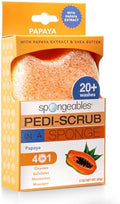 Spongables Pedi Scrub Foot Exfoliating 20+ Wash Sponge, Papaya, 1 Count by Spongeables