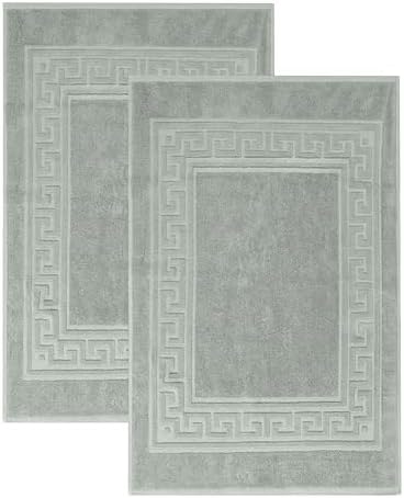 Superior Heavyweight Cotton Bath Mats, Bath Rugs For Bathroom Accessories, Washable Rug For Shower, Bath, Toilet, Modern Decor, No Backing, Luxury Hotel And Spa Quality, Set of 2, 22" x 35", Sage by SUPERIOR