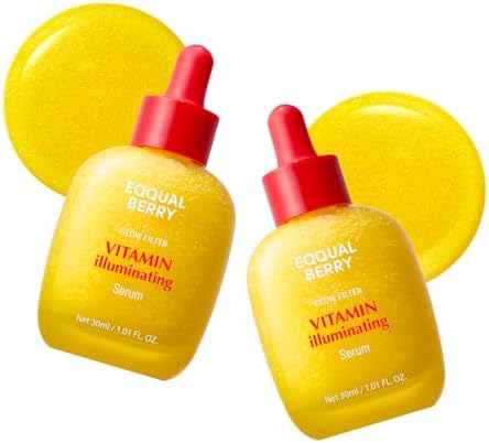 EQQUALBERRY Vitamin Illuminating Serum Double Pack | Niacinamide 4% & TXA | Brightening Vitamin C Serum for Glow & Hyaluronic Acid | Dark Spot & Uneven Tone Care | Korean Skincare, 1.01 oz (Pack of 2) by EQQUALBERRY
