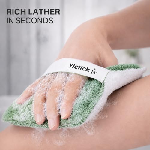 Exfoliating Body Scrubber (2 Pack), Body Scrubber Exfoliator, Exfoliating Sponge for Shower Bath, Shower Loofah Luffa Lufa with Handle for Men Women, Dead Skin Exfoliator for Body Scrub - Image 5